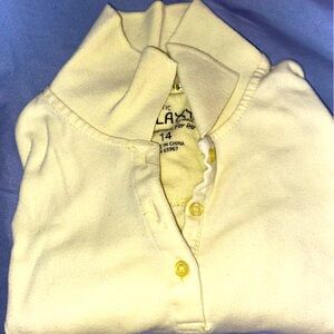 Creamy yellow collared shirt ONLY $3 because it has some pink stains on it